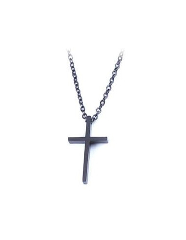 Necklace Cross Black stainless steel