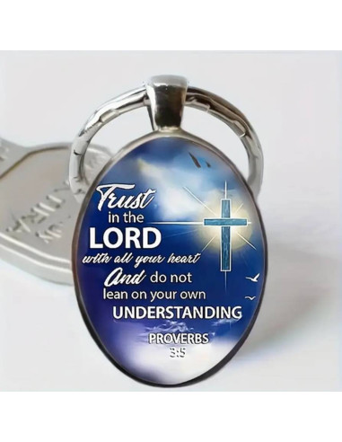 Keyring metal/epoxy Trust in the Lord