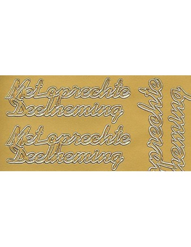 Stickervel met oprechte deelneming goud