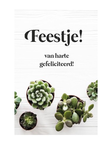 Wenskaart feestje van harte gefeliciteer