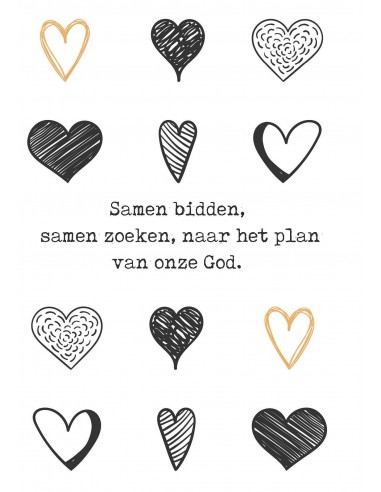 Poster samen bidden samen zoeken