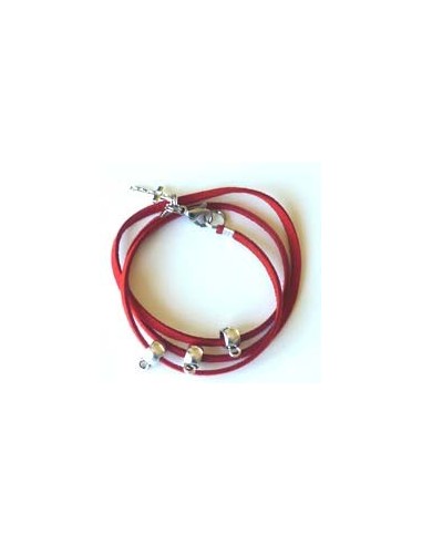 3-dubbele veter-armband rood