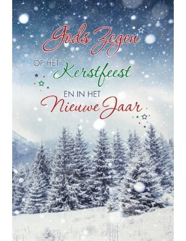 Wenskaart Gods Zegen op het Kerstfeest