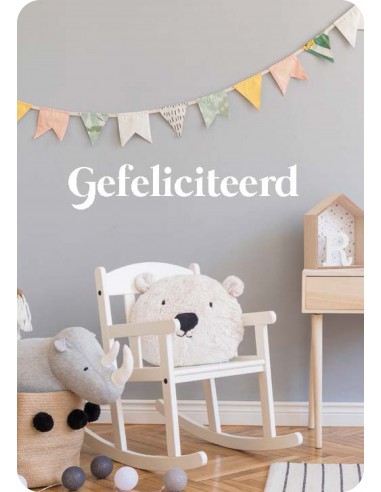 Minikaart gefeliciteerd kind